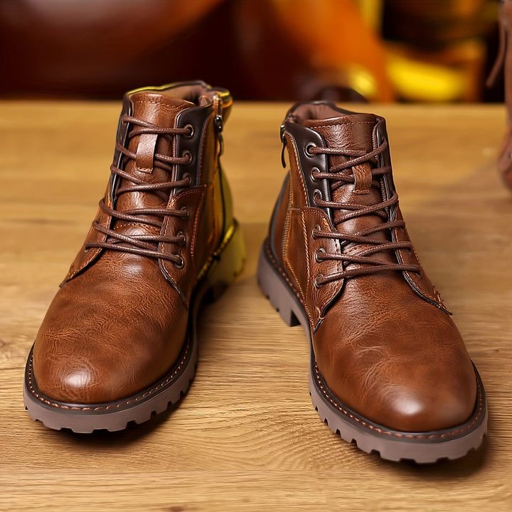 Valdena | Rugged Leather Utility Boots