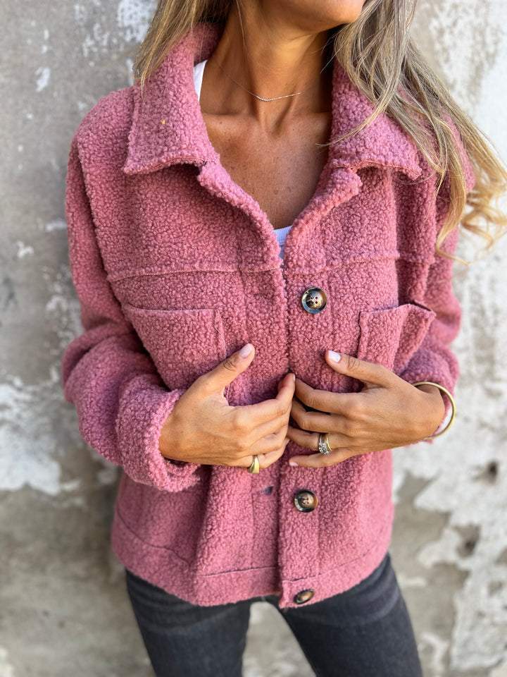 Solena | Boxy Textured Button Jacket