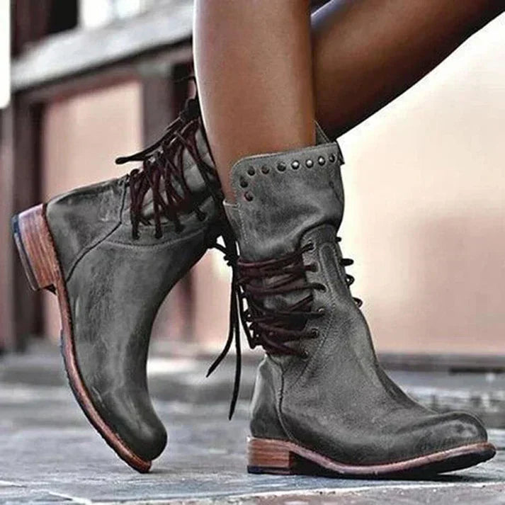 Lacey | Stylish Leather Boots With Laces