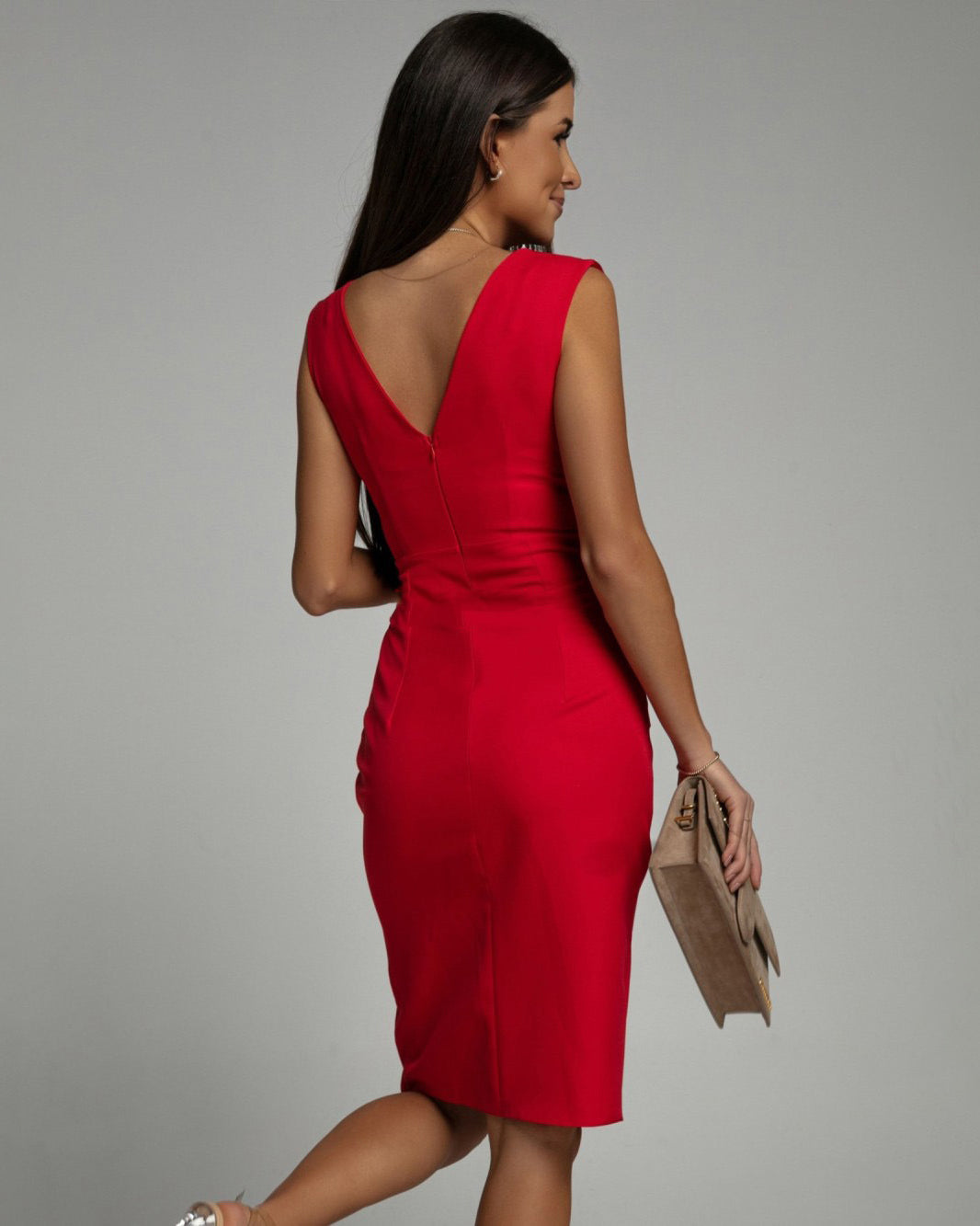 Valette | Sculpted Pleat Midi Dress