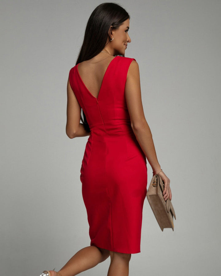 Valette | Sculpted Pleat Midi Dress