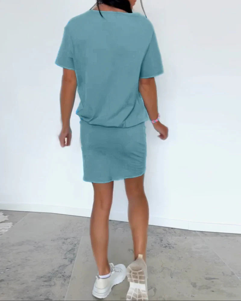 Lunera | Sculpted Jersey Tee & Skirt Set