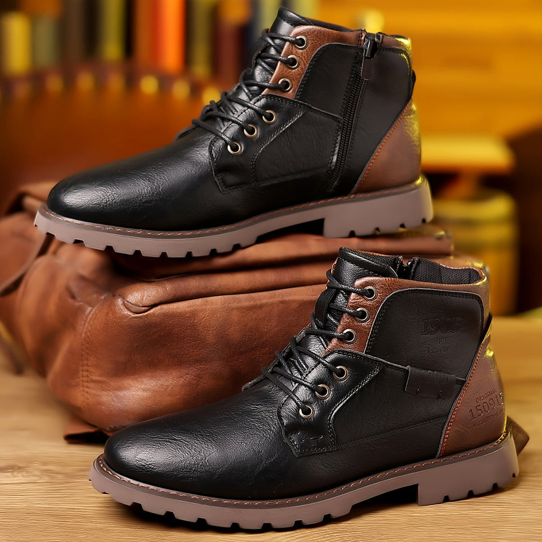 Valdena | Rugged Leather Utility Boots