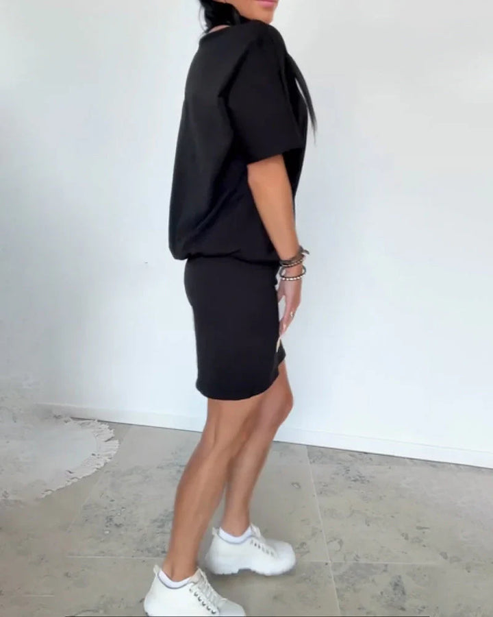 Lunera | Sculpted Jersey Tee & Skirt Set