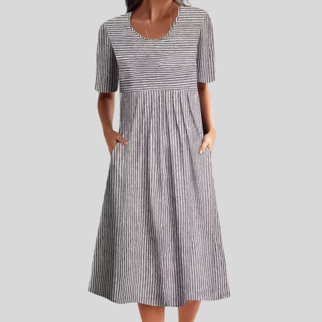 Marni | Striped Midi Dress with Effortless Drape
