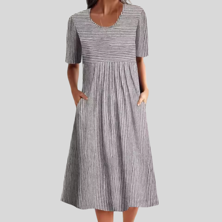 Marni | Striped Midi Dress with Effortless Drape