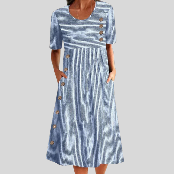 Marni | Striped Midi Dress with Effortless Drape