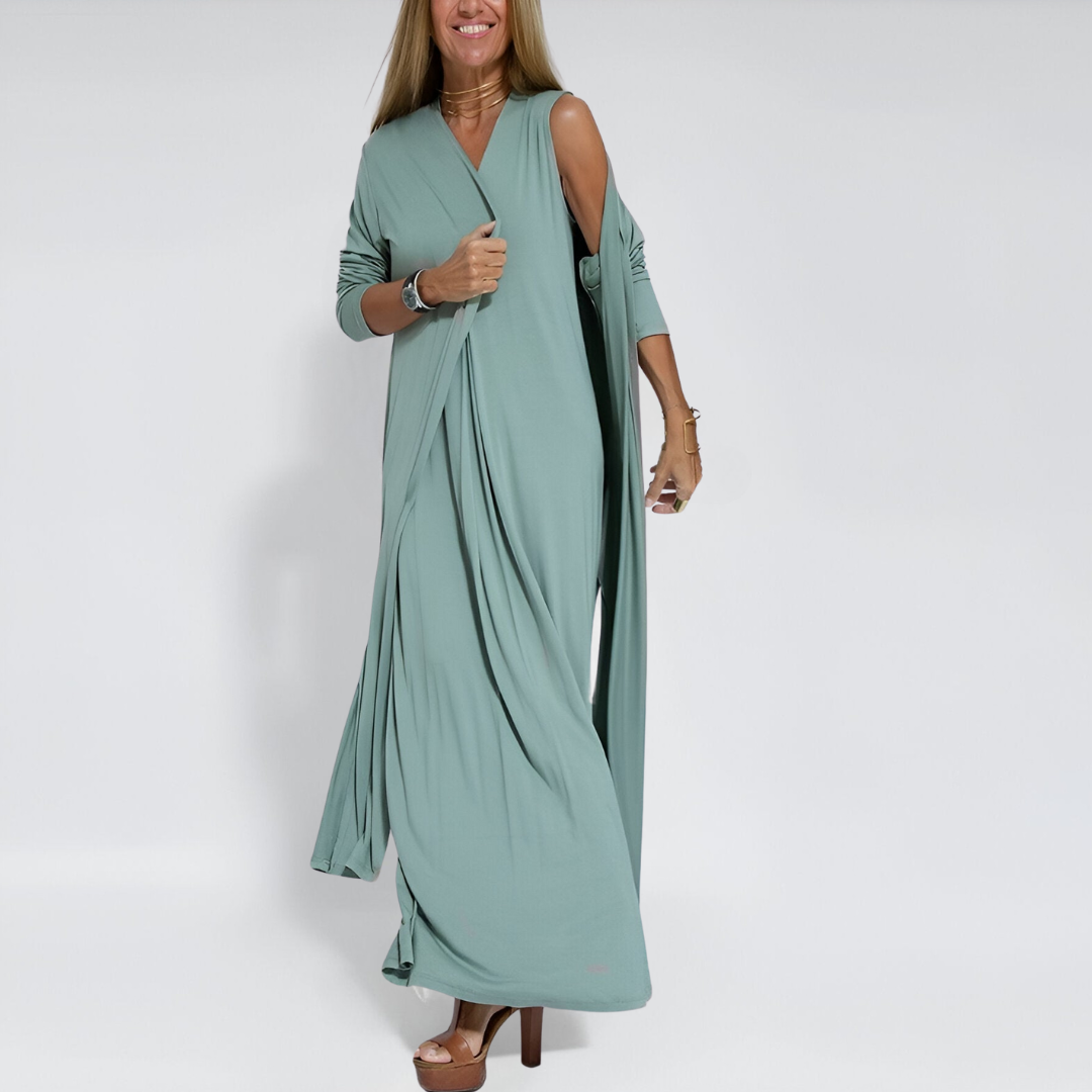 Elise | Elegant Maxi Dress & Cardigan Set