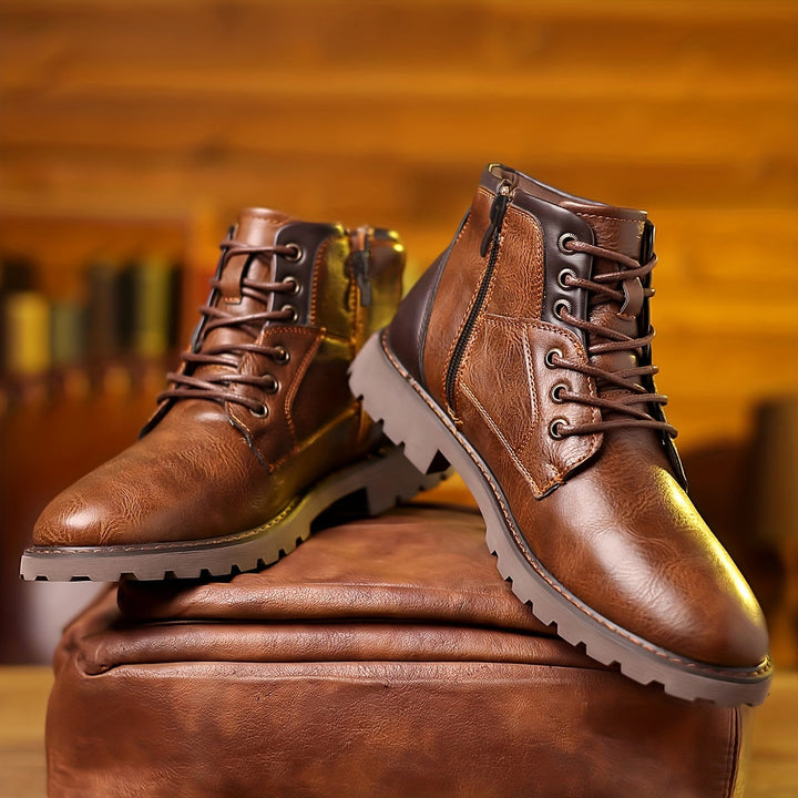 Valdena | Rugged Leather Utility Boots