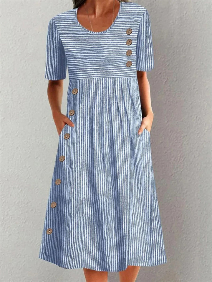 Marni | Striped Midi Dress with Effortless Drape