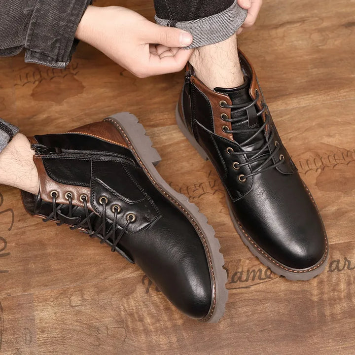 Valdena | Rugged Leather Utility Boots