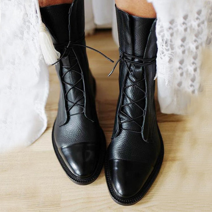 Solenne | Sculpted Leather Heeled Boots