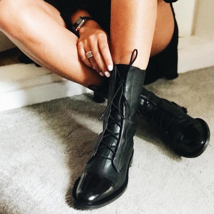 Solenne | Sculpted Leather Heeled Boots