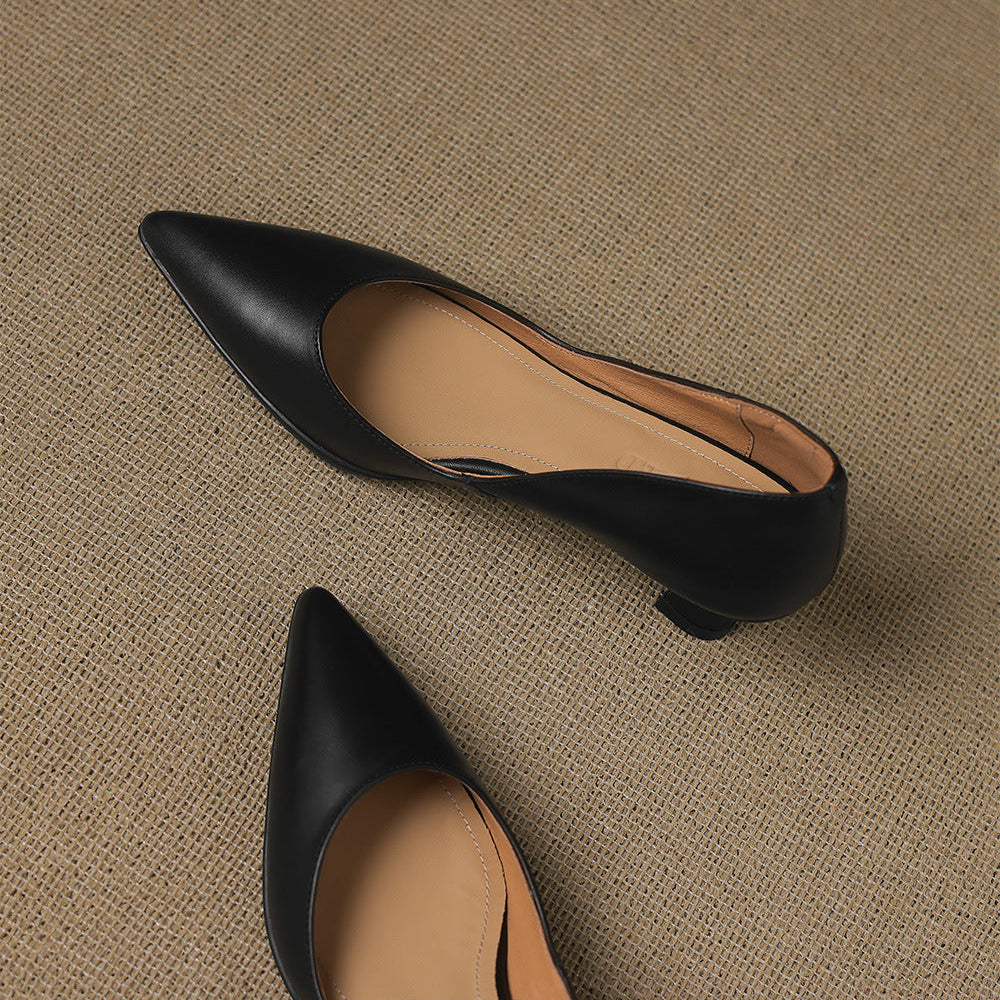 Seraphine | Sculpted Leather Knitted Heels
