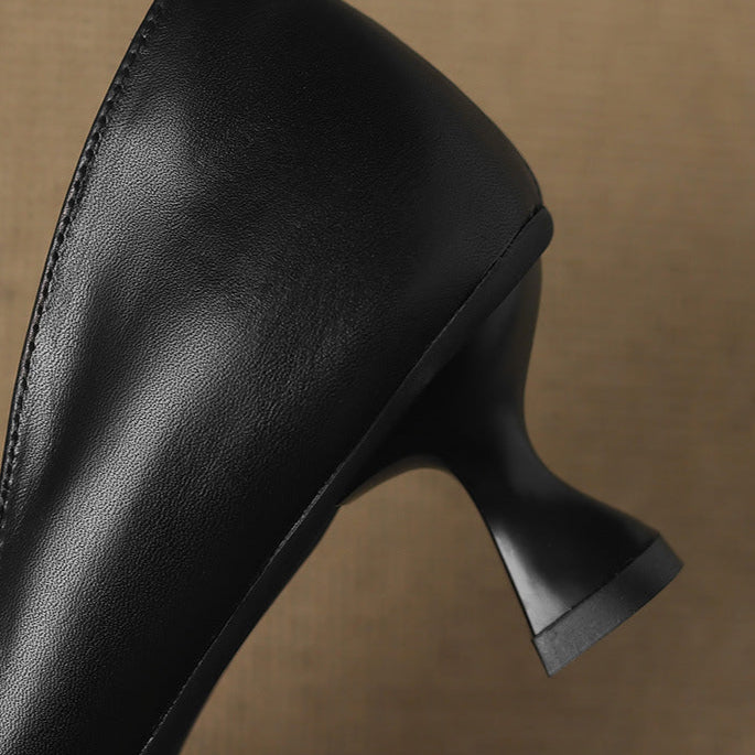Seraphine | Sculpted Leather Knitted Heels