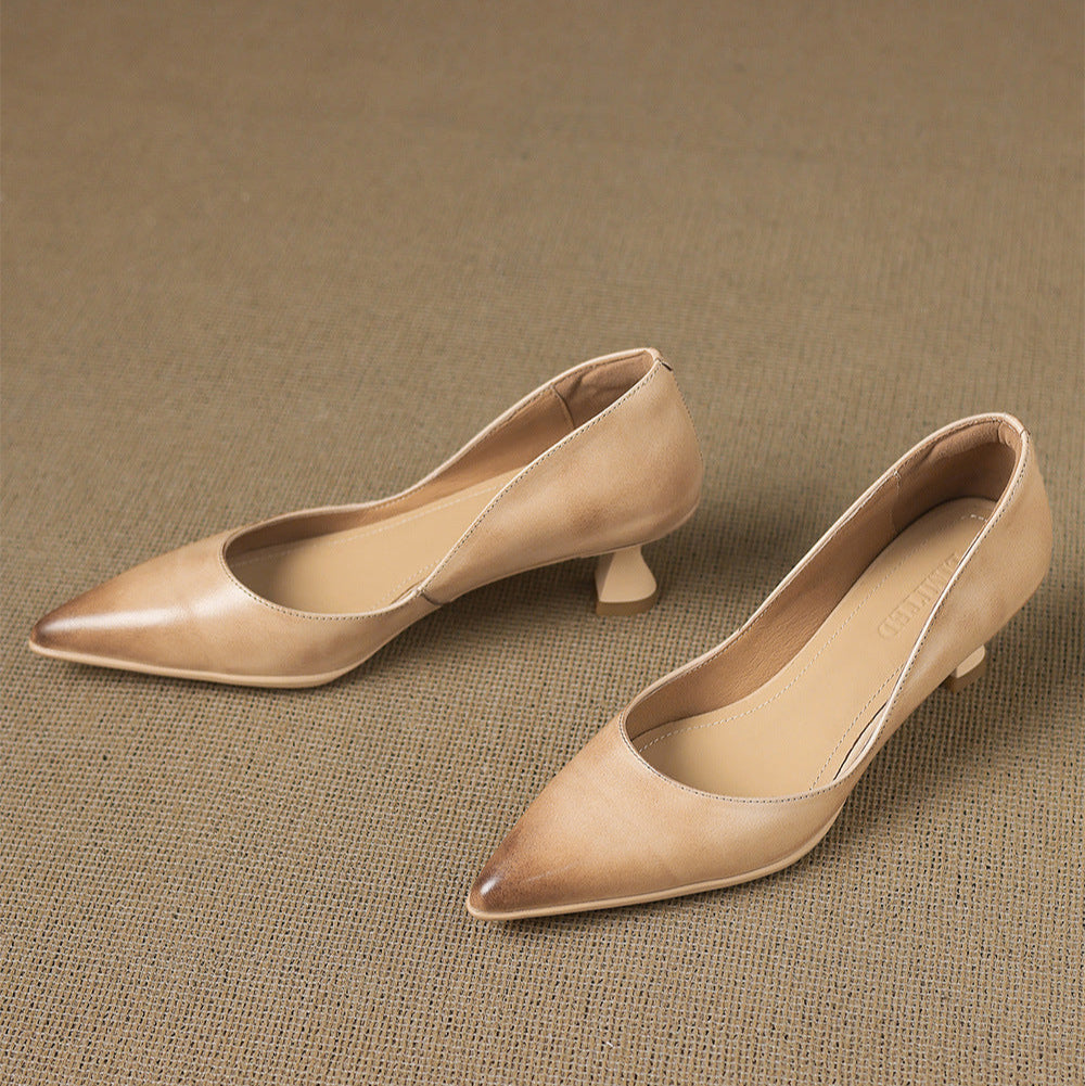 Seraphine | Sculpted Leather Knitted Heels