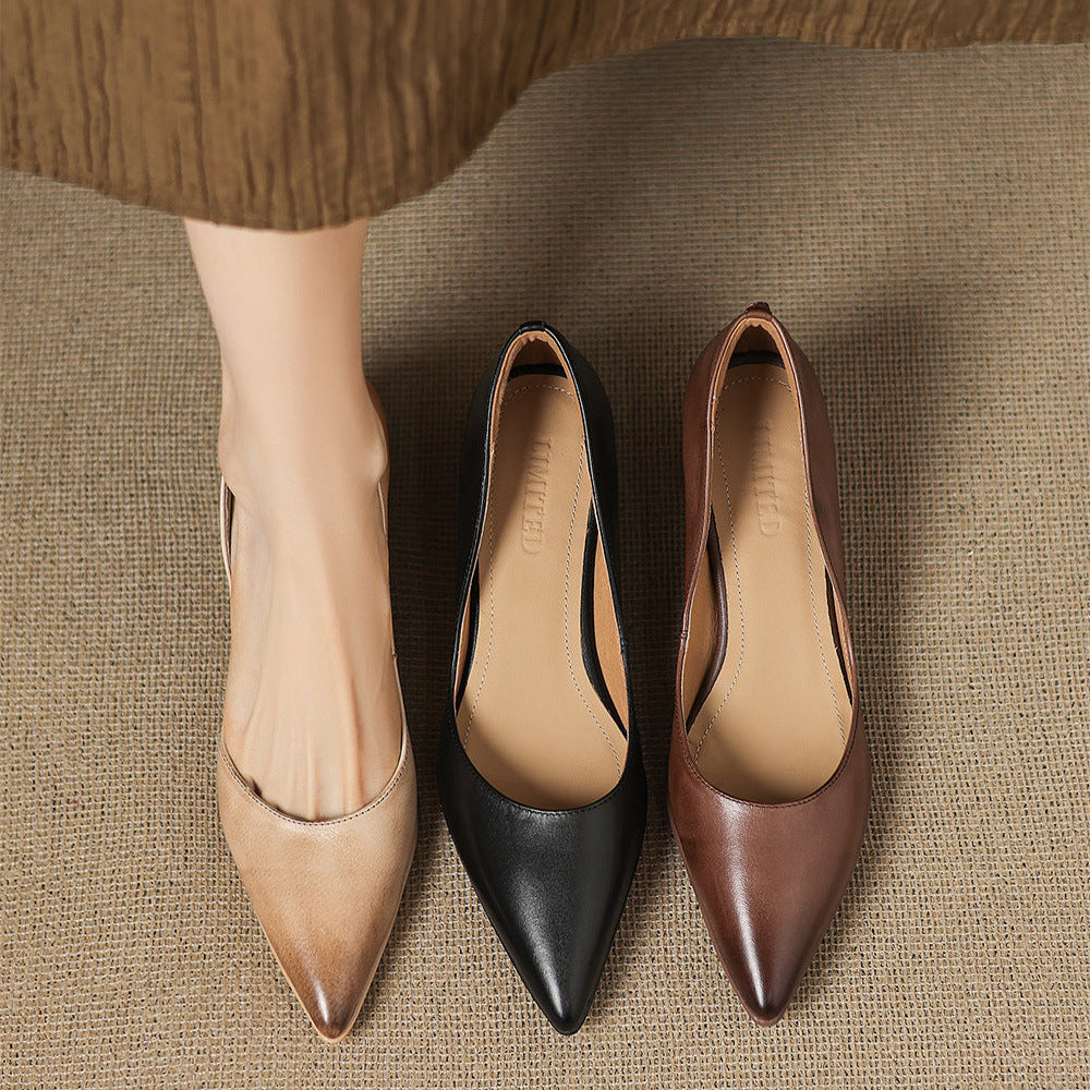 Seraphine | Sculpted Leather Knitted Heels