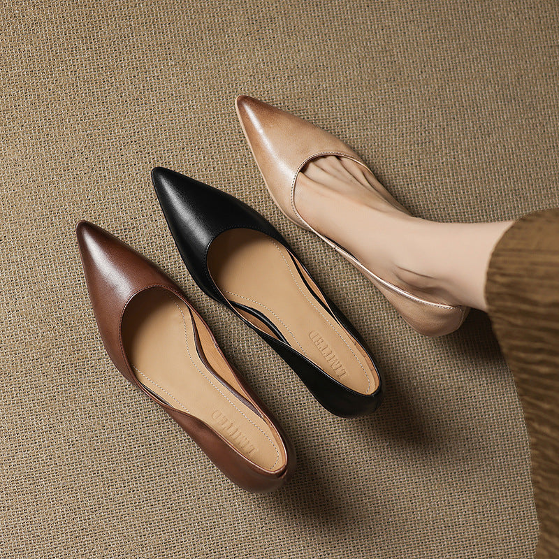 Seraphine | Sculpted Leather Knitted Heels