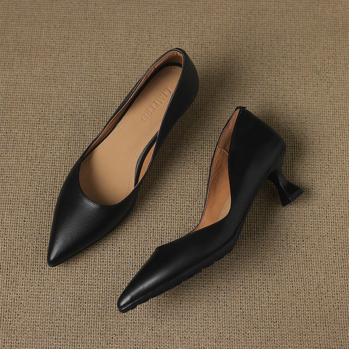 Seraphine | Sculpted Leather Knitted Heels