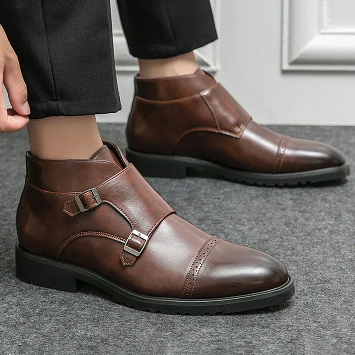 Ludano | Double Buckle Leather Boots