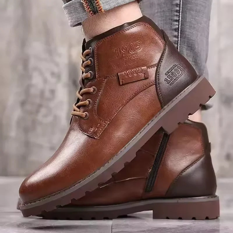Valdena | Rugged Leather Utility Boots