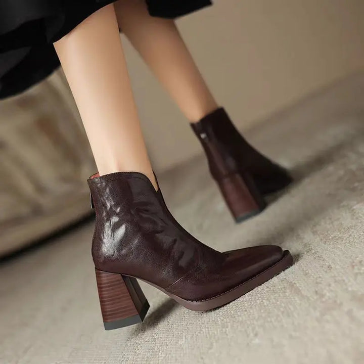 Maia | Plush Leather Ankle Boots