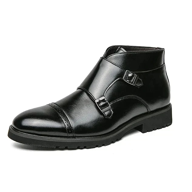 Ludano | Double Buckle Leather Boots