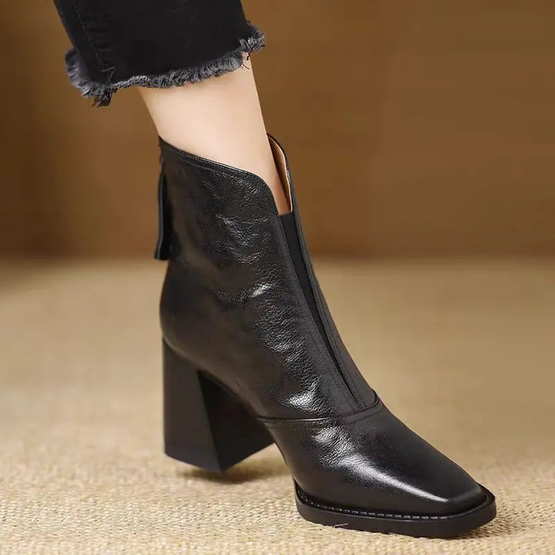 Maia | Plush Leather Ankle Boots