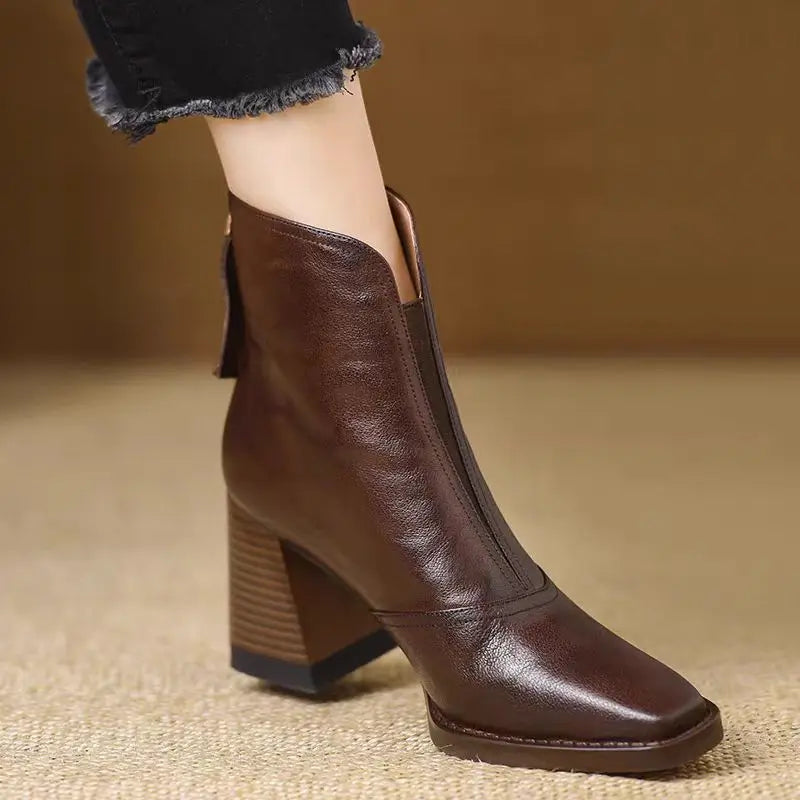 Maia | Plush Leather Ankle Boots