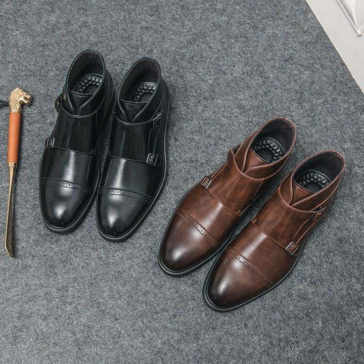 Ludano | Double Buckle Leather Boots