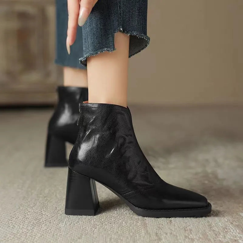 Maia | Plush Leather Ankle Boots