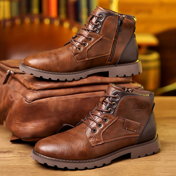 Valdena | Rugged Leather Utility Boots