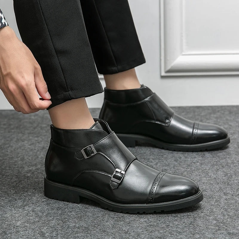 Ludano | Double Buckle Leather Boots
