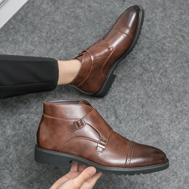Ludano | Double Buckle Leather Boots
