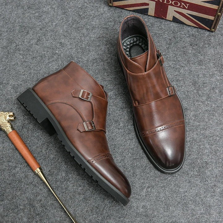 Ludano | Double Buckle Leather Boots