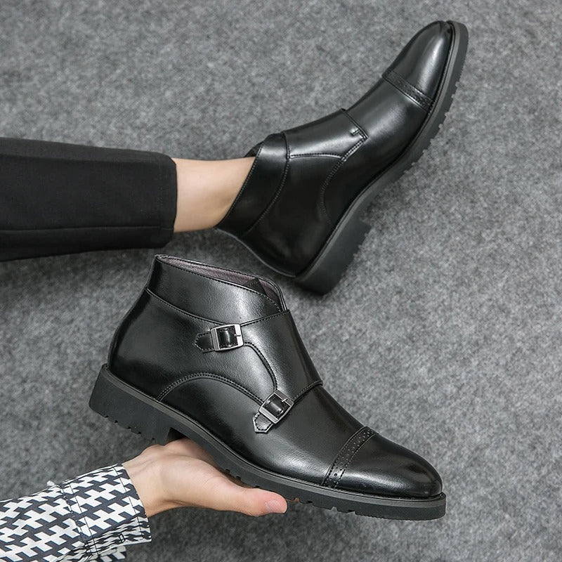 Ludano | Double Buckle Leather Boots