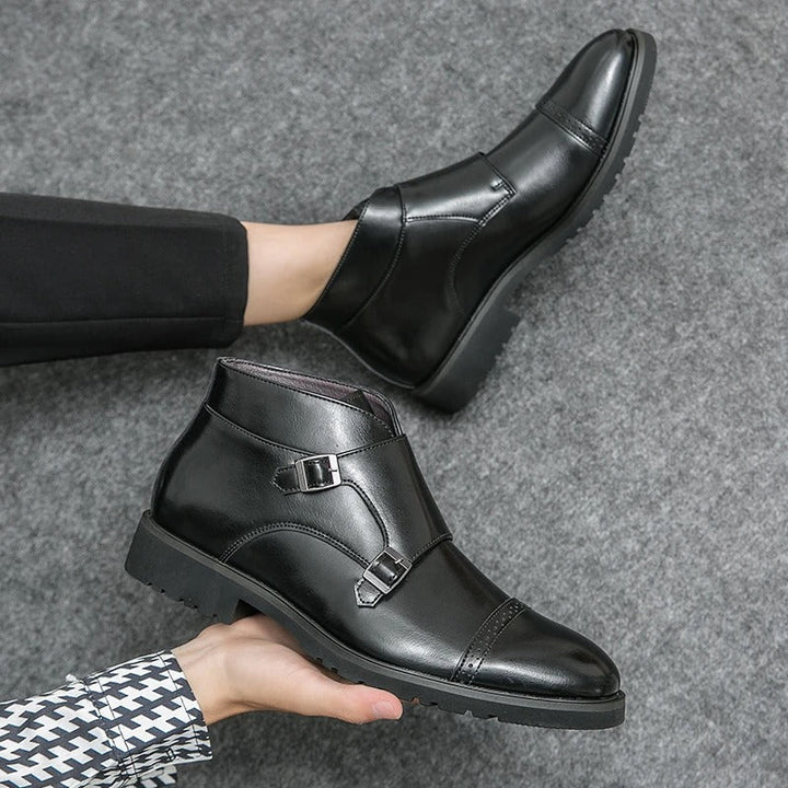 Ludano | Double Buckle Leather Boots