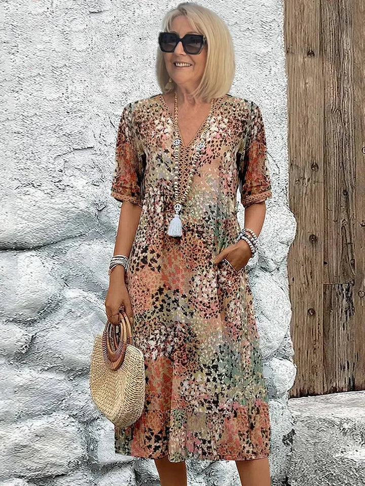 Kaia | Vibrant Print Midi Dress