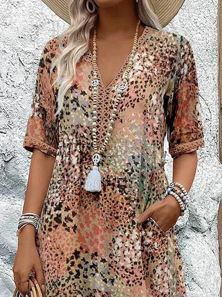 Kaia | Vibrant Print Midi Dress