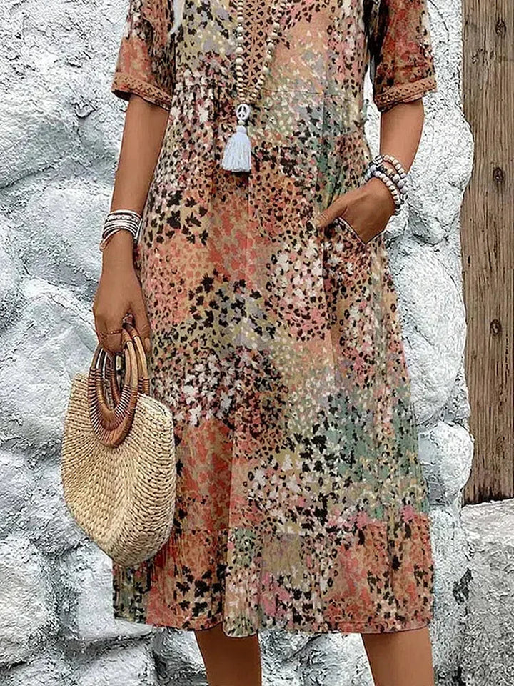 Kaia | Vibrant Print Midi Dress