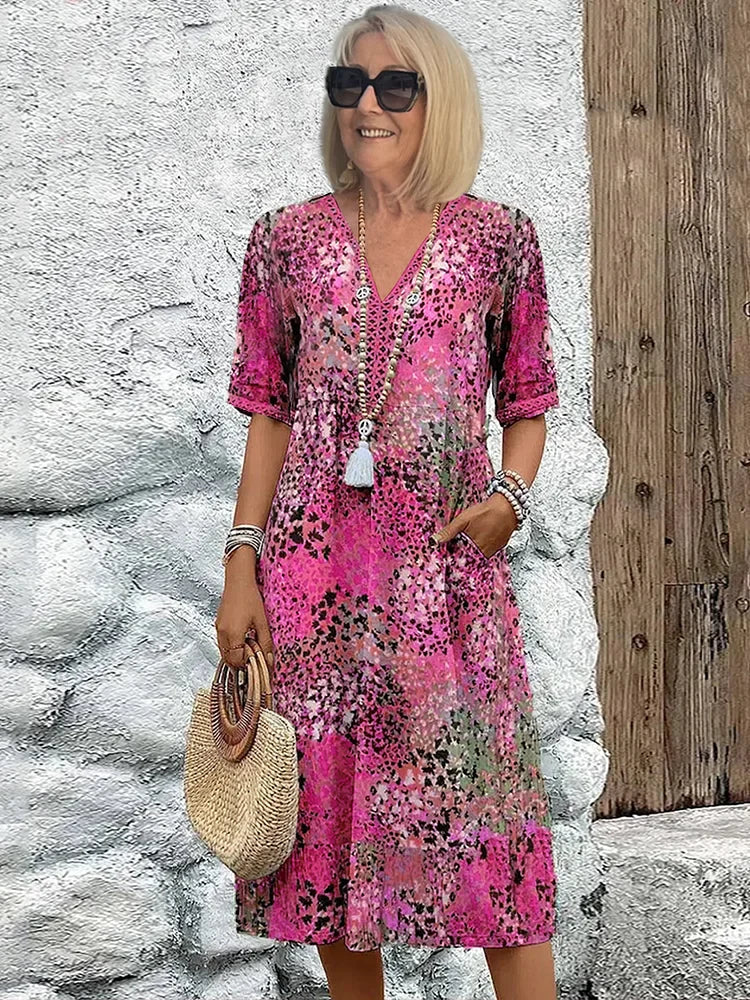 Kaia | Vibrant Print Midi Dress