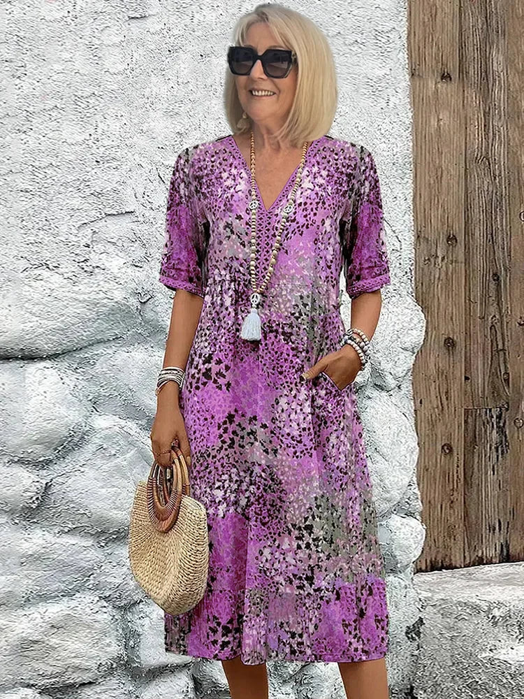 Kaia | Vibrant Print Midi Dress