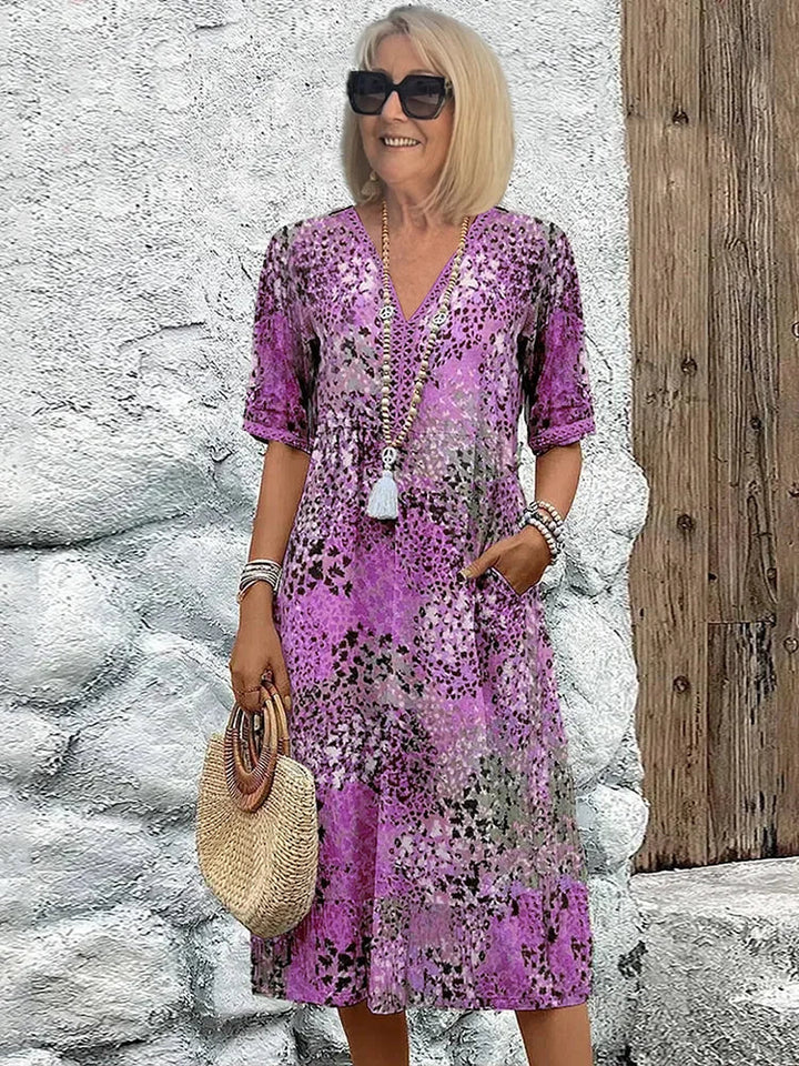 Kaia | Vibrant Print Midi Dress