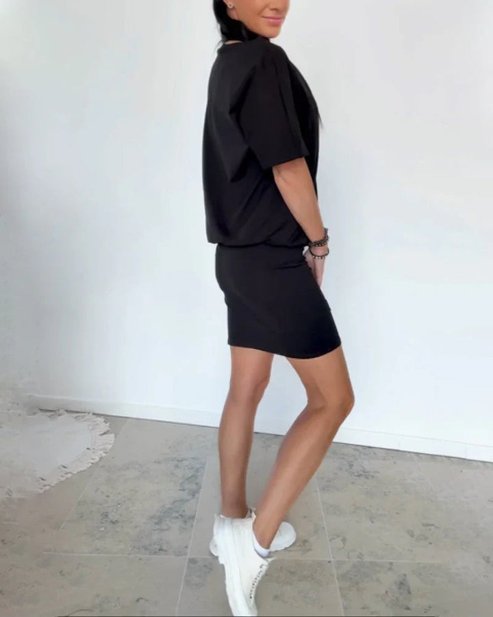 Lunera | Sculpted Jersey Tee & Skirt Set