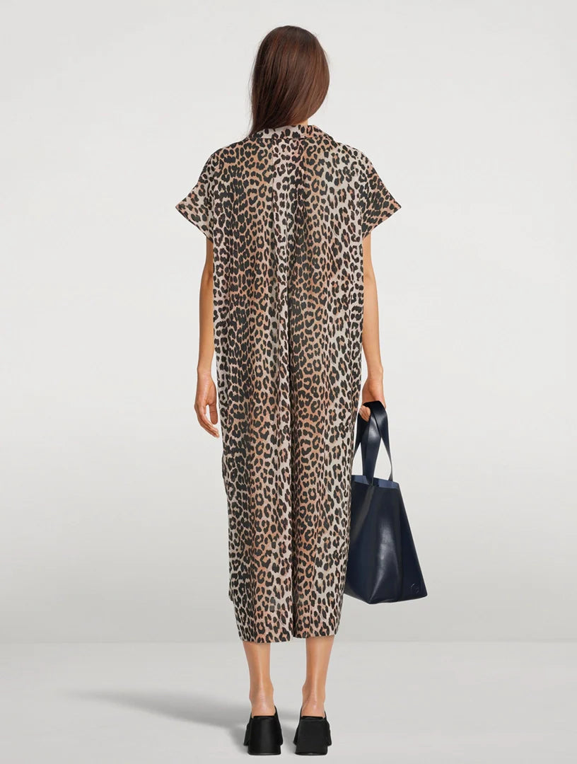Evie | Short-sleeved dress with leopard print