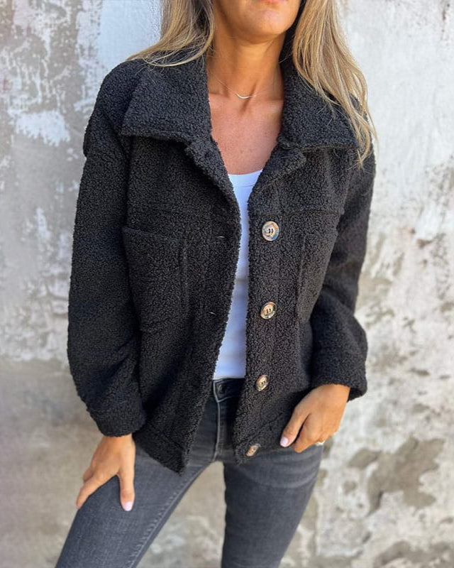 Solena | Boxy Textured Button Jacket